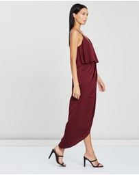 Shona Joy - Luxe Draped Cocktail Frill Dress