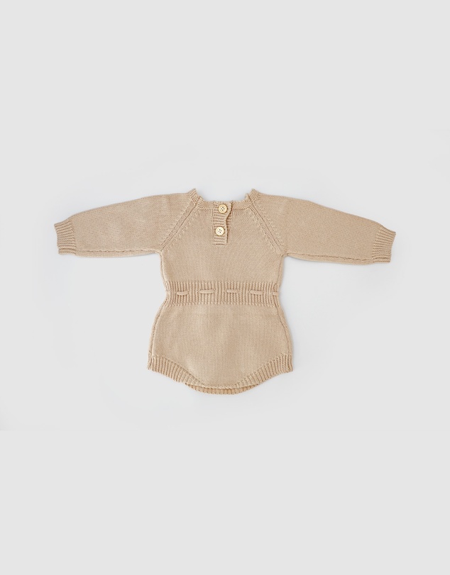 WITH LOVE FOR KIDS - Long Sleeve Knitted Romper - Babies