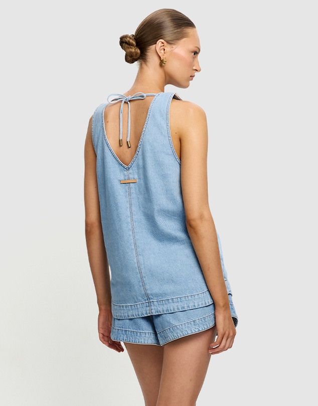 KIVARI - Emilie Denim Top