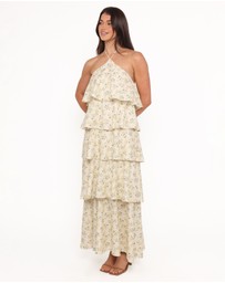 Petal & Pup - Darlia Halterneck Maxi Dress - Yellow Floral