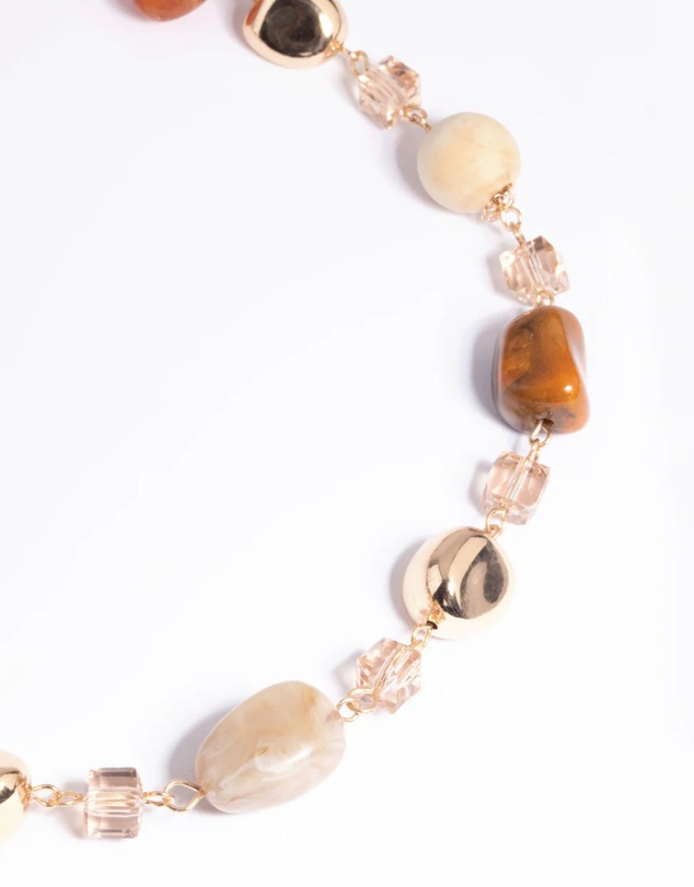 Lovisa - Gold Mixed Bead Long Necklace
