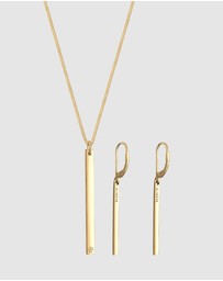 Elli Jewelry - Jewelry Set Bar Design 925 Sterling Silver Gold-Plated