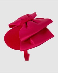 Max Alexander - Felt Red Winter Pillbox Fascinator with Bow