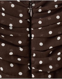M.N.G - Polka Dot Dress with Gathered Neckline