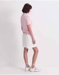 Sportscraft - Cotton Cable Short Sleeve Knit Top