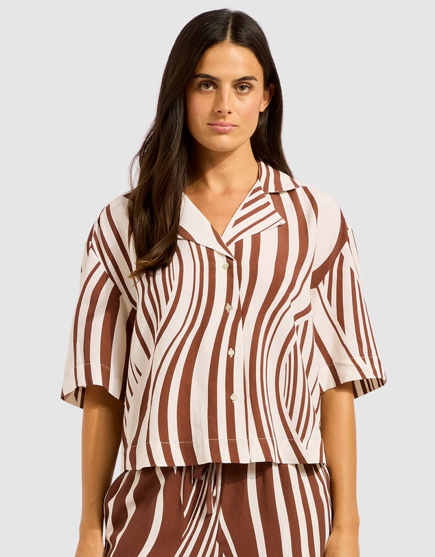 Seafolly - Coastline Stripe Oversized Crop Shirt