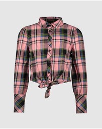 B.Nosy - Check Blouse With Knot - Kids-Teens