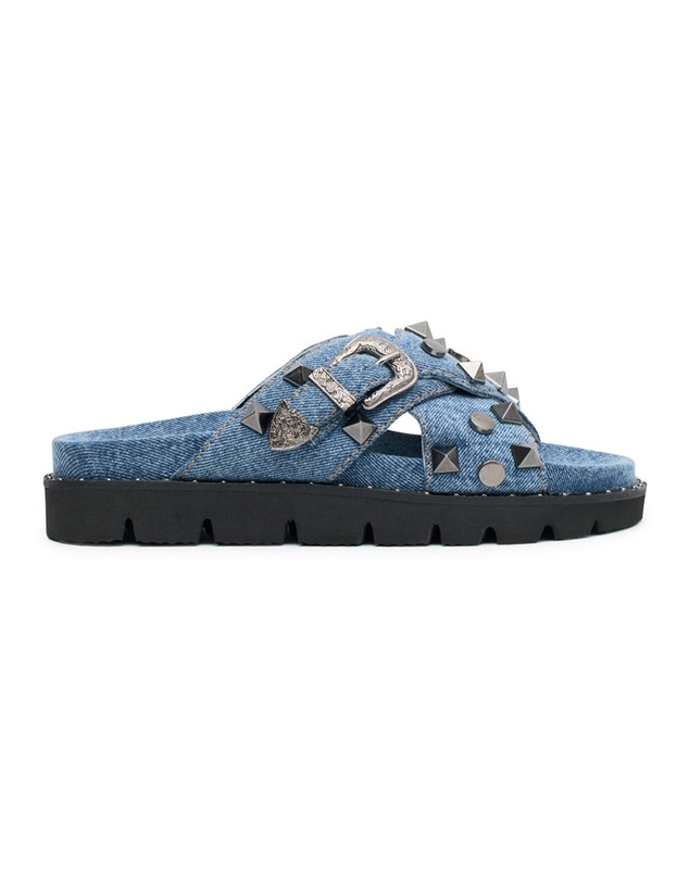 ONE TEASPOON - Studded Denim Iggy Slides