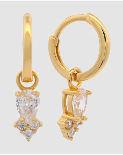 Georgini - GEORGINI MIDNIGHT VELVET ASTERIA HOOP EARRINGS GOLD
