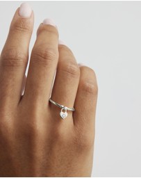 By Charlotte - Crystal Lotus Heart Padlock Ring