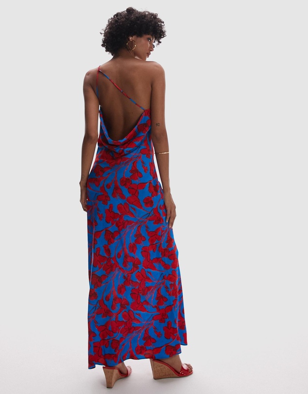 TOPSHOP - Asymmetric One Shoulder Open Back Midi Occasion Dress