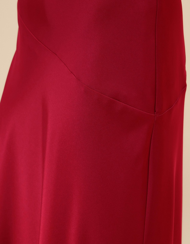 CHANCERY - Hallie Satin One Shoulder Drape Maxi Dress