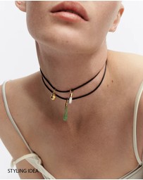 PDPAOLA - Dana Leather Bow Necklace