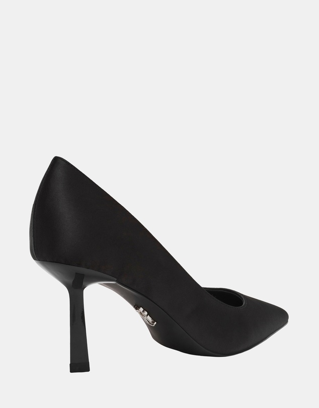Steve Madden - Vena Black Satin Heels