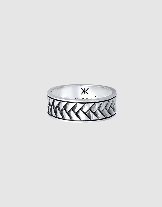 Kuzzoi - ICONIC EXCLUSIVE - Braided Band Ring in Oxidised 925 Sterling Silver