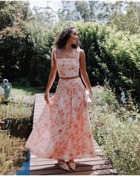Petal & Pup - Tyler Drop Waist Maxi Skirt - Rose Pink Floral