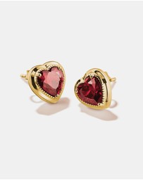THOMAS SABO - THOMAS SABO Small Red Heart Stud Earrings Gold