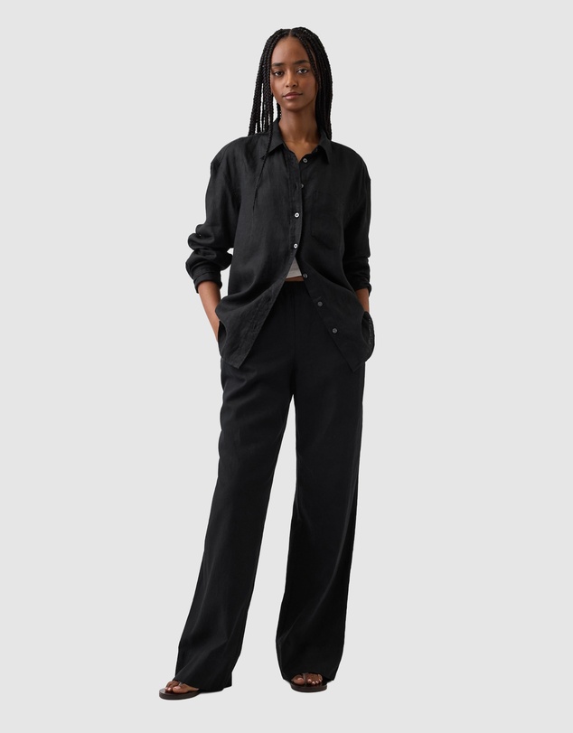 GAP - Linen Drawstring Wide Leg Pants