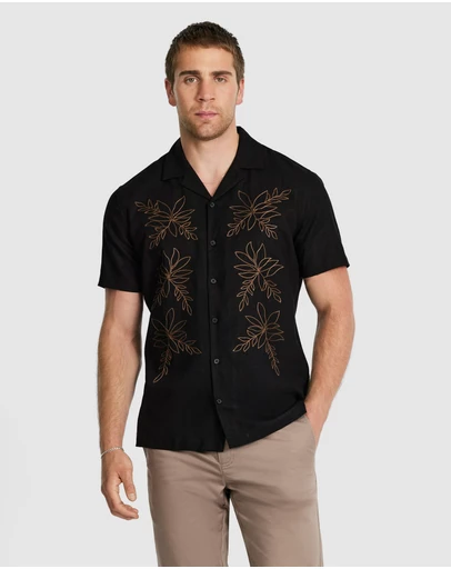 Tarocash - Kota Embroidered Linen Shirt