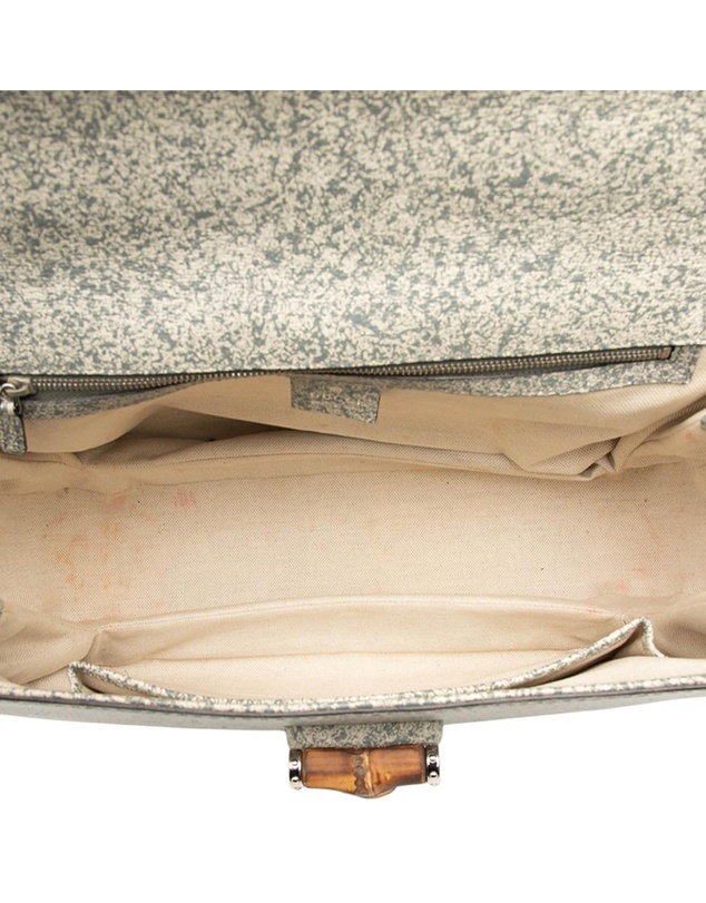 Pre-Loved by Azura Reborn - Pre-Loved Large Speckled Leather New Bamboo Top Handle Bag
