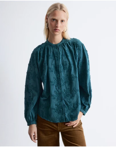 & Other Stories - Voluminous Floral-Applique Blouse