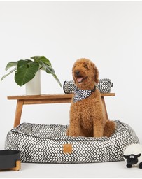 Mog & Bone - Bolster Dog Bed - Black Wave