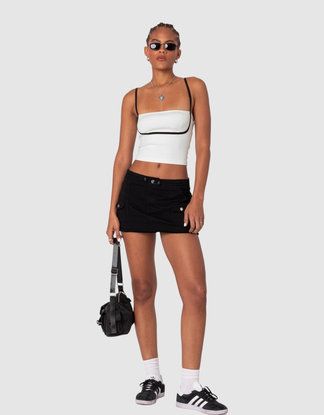 EDIKTED - Yang Contrast Strap Tank Top