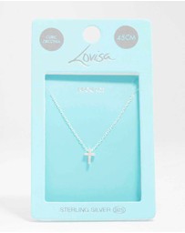 Lovisa - Sterling Silver Cubic Zirconia Cross Pendant Necklace