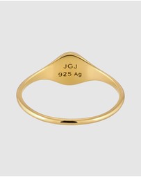 Elli Jewelry - Ring Signet 925 Sterling Silver Gold-Plated