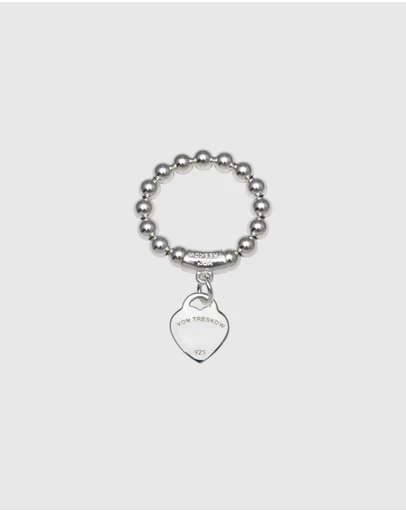 Von Treskow - Stretchy Ring with VT Flat Heart