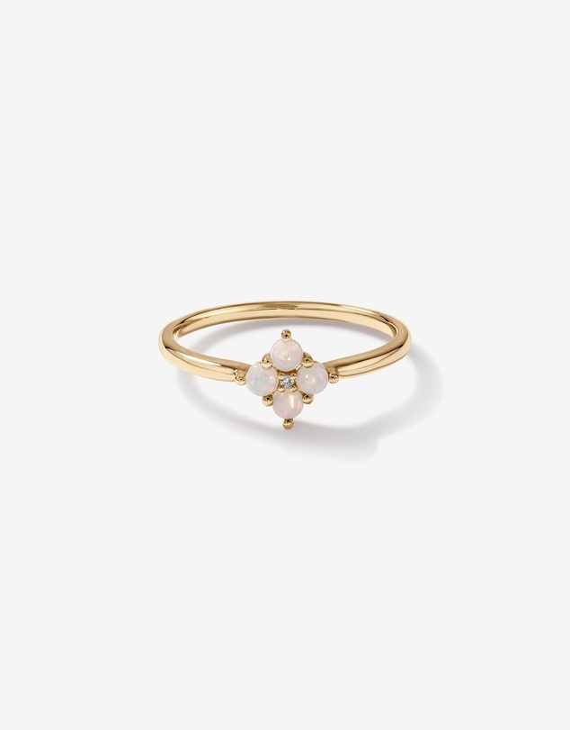 Michael Hill - Australian Opal & Diamond Accent Ring in 10kt Yellow Gold