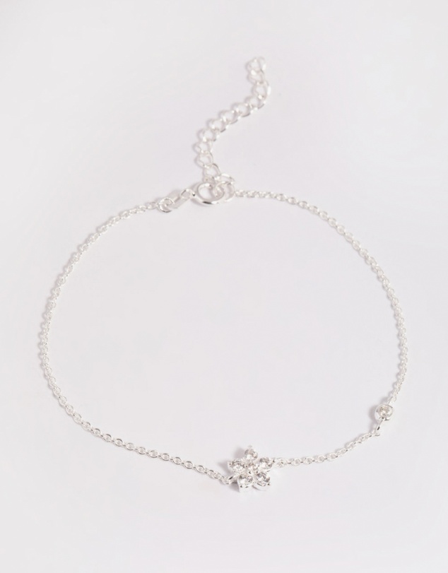 Lovisa - Sterling Silver Cubic Zirconia Flower Bracelet