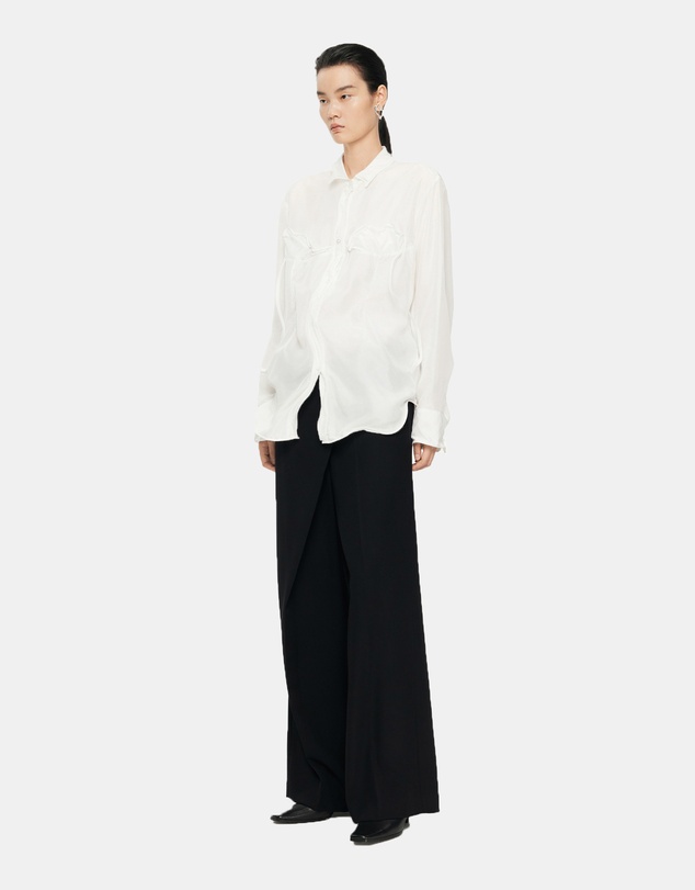 JNBY - JNBY Loose Fitting Long-Sleeved Silk Shirt