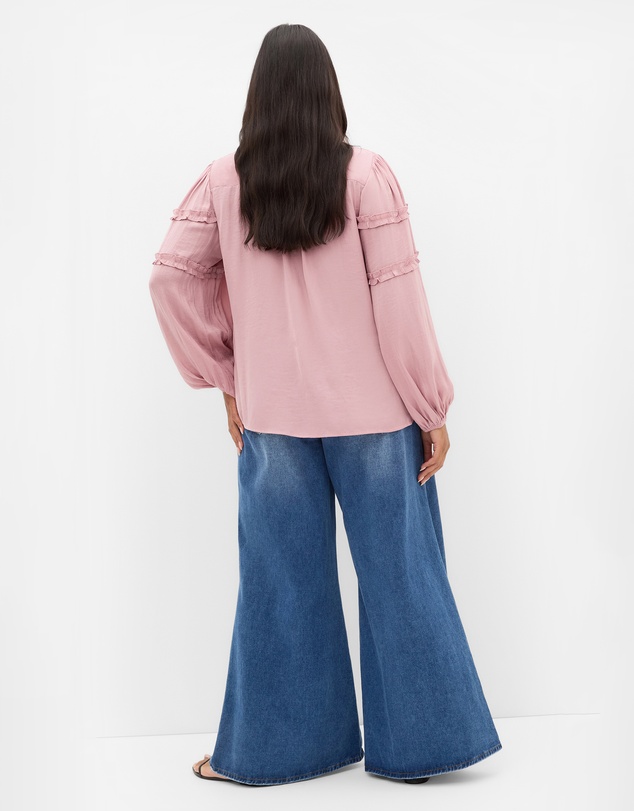 City Chic - Plus size Drama Queen Long Sleeve Shirt - dusty pink