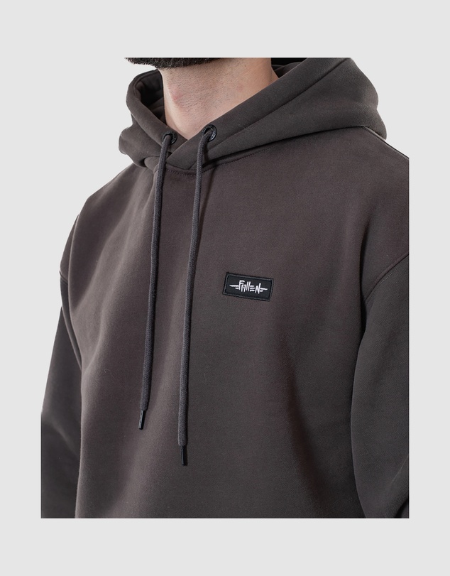 Fallen Footwear - Fallen Footwear Men Grunge Hoodie Relax Jumper Regular Fit Asphalt/Black