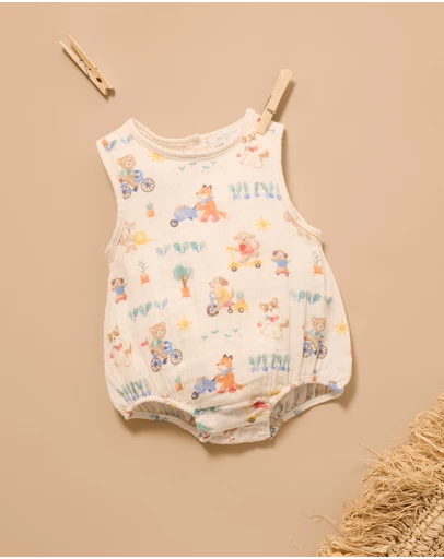 Purebaby - Crinkle Bodysuit-Kids-Babies
