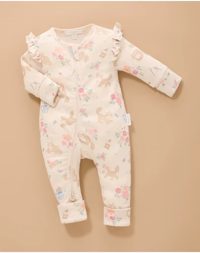 Purebaby - Printed Zip Growsuit-Kids-Babies