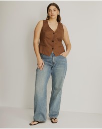 Atmos&Here Curvy - Yasmin Linen Blend Vest