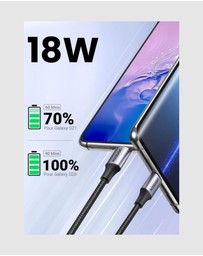 Ugreen - UGreen 3m USB-C to USB 2.0 Male Cable Space Gray – Fast Charging QC 3.0 Data Transfer