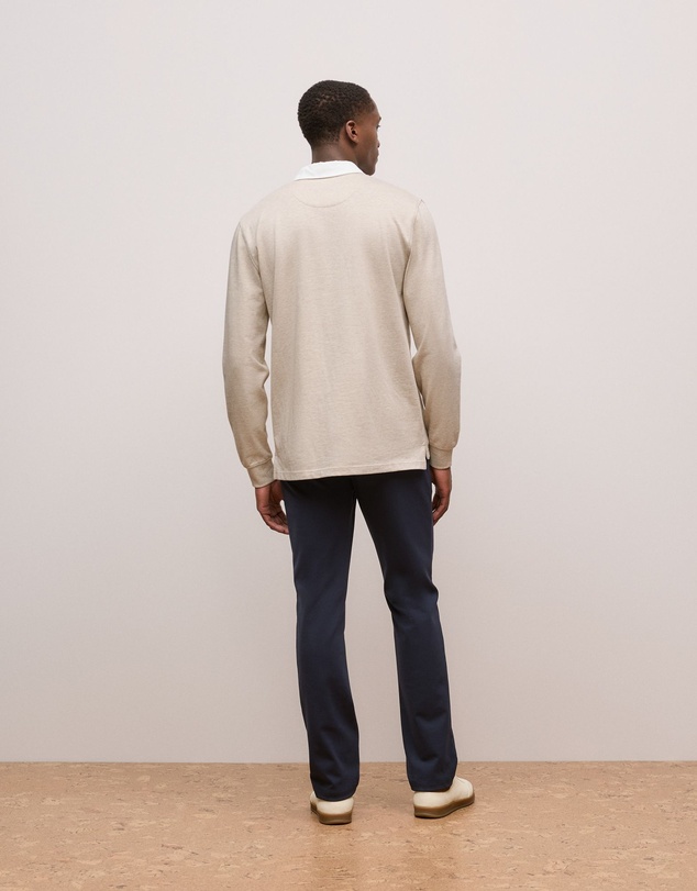 Trenery - Jersey Cotton Monogram Rugby in Oat Marle