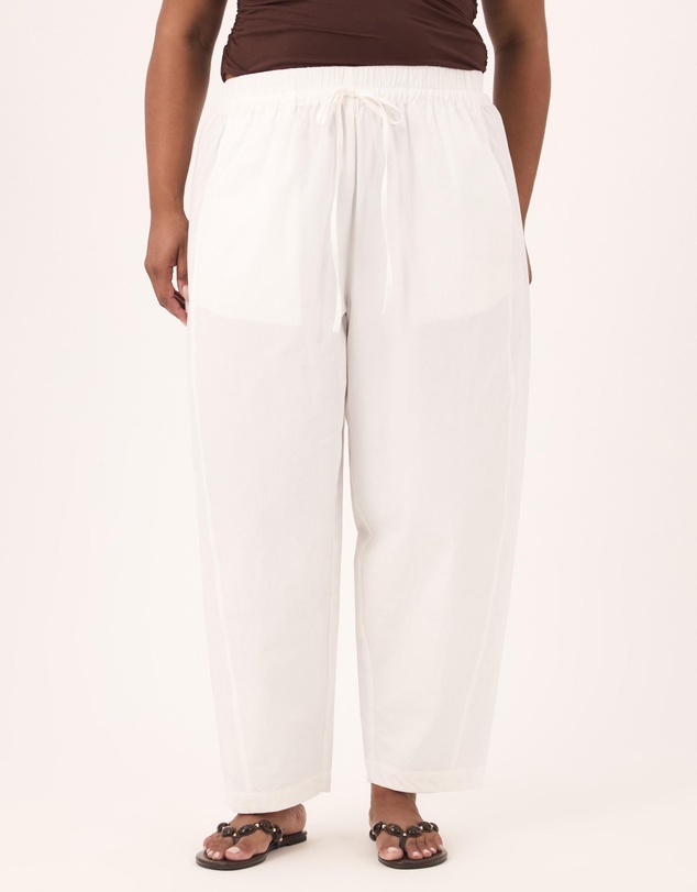 Atmos&Here Curvy - Sienna Cotton Barrel Leg Pants