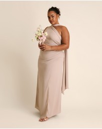 Six Stories - One Shoulder Neck Tie Chiffon Bridesmaid Dress