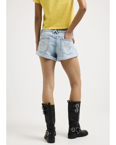 Neon Hart - Melody Rolled Denim Shorts