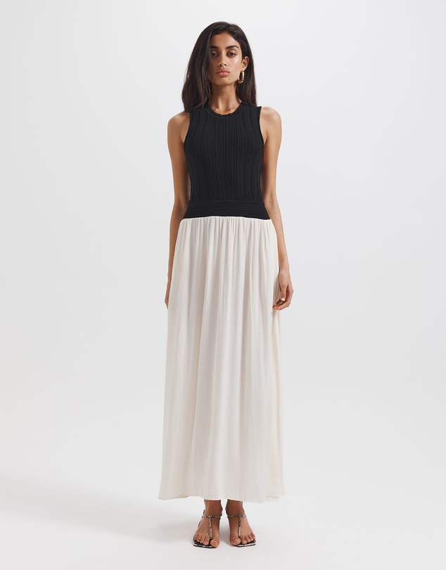SABA - Lillian Mixed Media Midi Dress