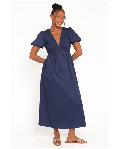 Petal & Pup - Ilyana Short Sleeve Maxi Dress - Navy