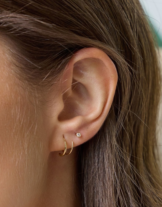 Wanderlust + Co - Loop 14K Solid Gold Hoop Earrings
