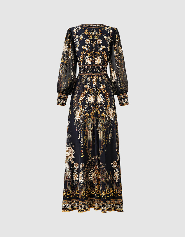 Camilla - Shaped Waistband Dress With Gathered Sleeves