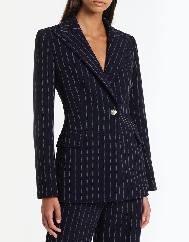 Carla Zampatti - Navy Pinstripe Jacket