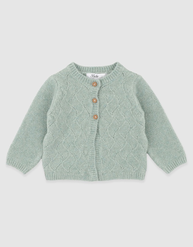 Bebe by Minihaha - Girls Sage Knitted Cardigan 3-7 Yrs