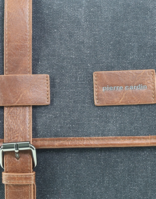 Pierre Cardin - Pierre Cardin Canvas Laptop Satchel Bag
